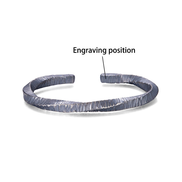 WorldNorse Handgefertigtes Armband aus robustem, geripptem und geprägtem 999er Silber - Innenumfang 19 cm - JA, BITTE - image 4