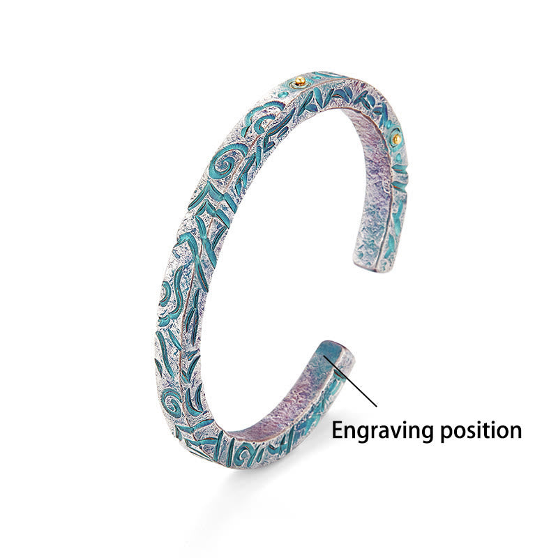 WorldNorse Handgefertigtes Armband aus 999er Silber mit Türkis und verzauberter Ranke - Innenumfang 19 cm - JA, BITTE - image 3