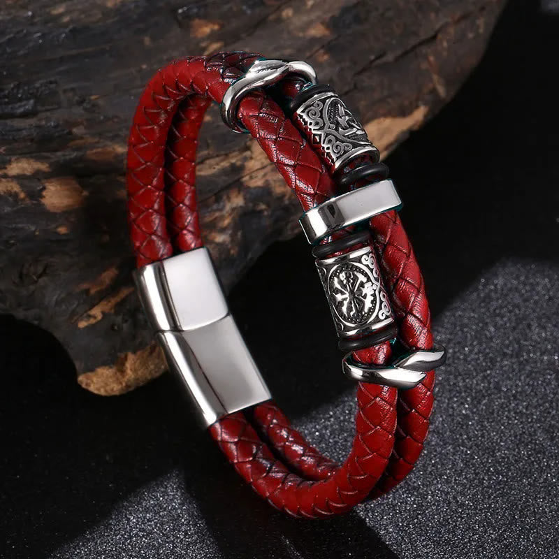 WorldNorse Keltischer Knoten und Wikinger-Kompass Edelstahlarmband - Rot - 22,5 cm - image 12