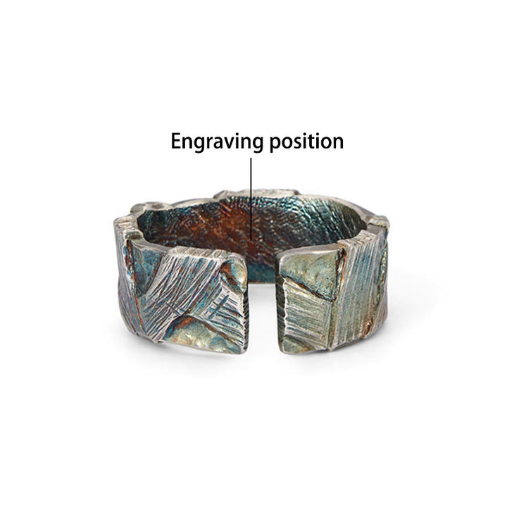 WorldNorse Handgefertigtes Ring aus 999er Silber mit prismatischer Bruchstruktur - Innenumfang 62,5–65 cm - JA, BITTE - image 4