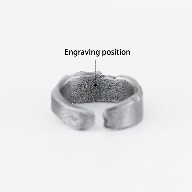WorldNorse Handgefertigter Manschettenring aus 999er Silber mit Rissmuster - Ein Paar - JA, BITTE - image 5