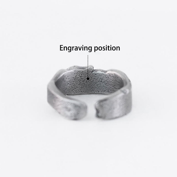 WorldNorse Handgefertigter Manschettenring aus 999er Silber mit Rissmuster - Ein Paar - JA, BITTE - image 5