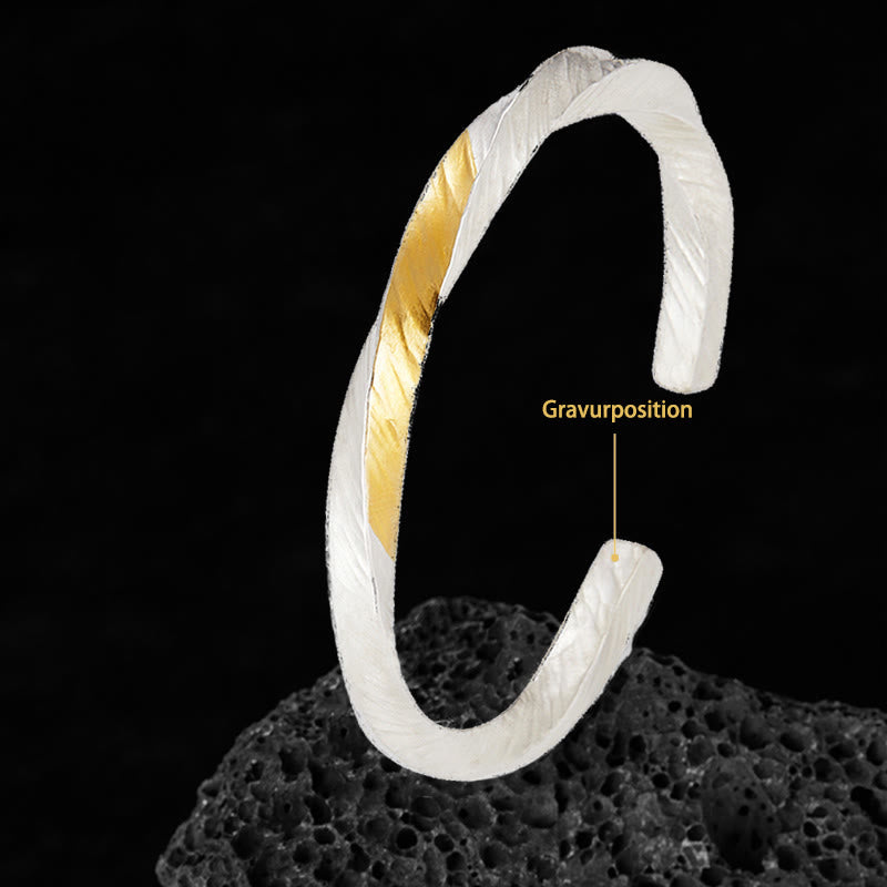WorldNorse Handgefertigtes Armband aus 999er Silber mit fließender Feuereinlage - Gold Silber - 18 cm - JA, BITTE - image 8