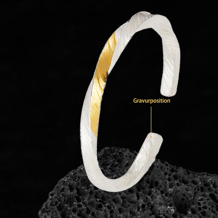 WorldNorse Handgefertigtes Armband aus 999er Silber mit fließender Feuereinlage - Gold Silber - 18 cm - JA, BITTE - image 8