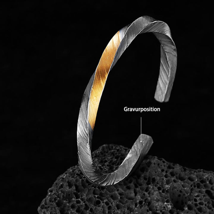 WorldNorse Handgefertigtes Armband aus 999er Silber mit fließender Feuereinlage - Schwarzes Gold - 18 cm - JA, BITTE - image 2