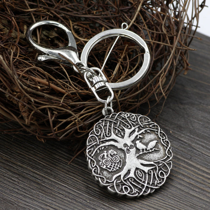 WorldNorse Vintage Keltischer Knoten Yggdrasil Raven -Schlüsselanhänger - Yggdrasil - image 0