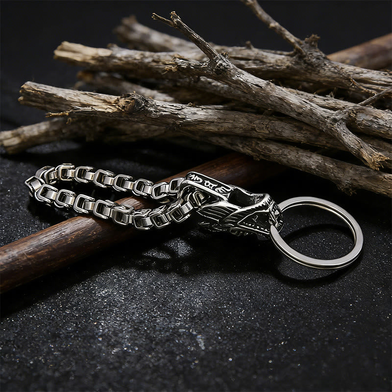 WorldNorse Vintage Drachen-Schlüsselanhänger aus gewebter Kette - image 4