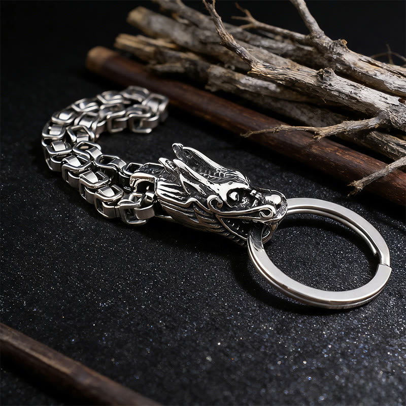 WorldNorse Vintage Drachen-Schlüsselanhänger aus gewebter Kette - image 3