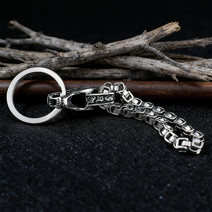 WorldNorse Vintage Drachen-Schlüsselanhänger aus gewebter Kette - image 5