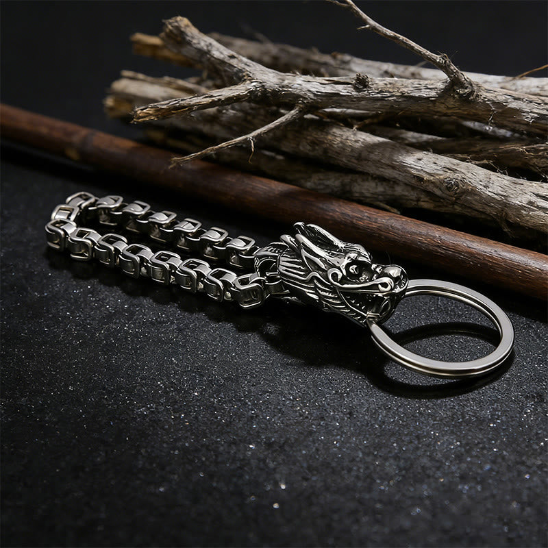 WorldNorse Vintage Drachen-Schlüsselanhänger aus gewebter Kette - image 2