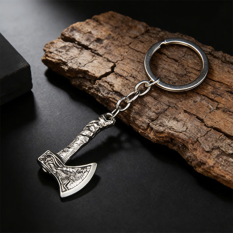 WorldNorse Schlüsselanhänger mit verschiedenen geschnitzten Wikinger Axt - image 2
