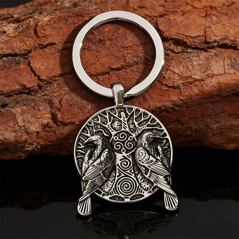 WorldNorse Schlüsselanhänger mit geprägtem Medaillon der nordischen Raven - image 1