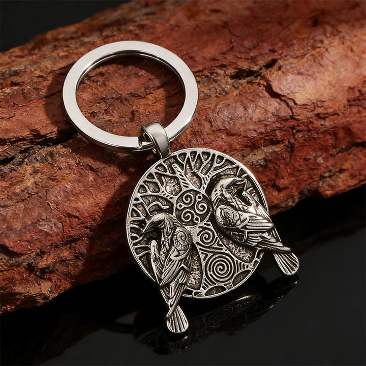 WorldNorse Schlüsselanhänger mit geprägtem Medaillon der nordischen Raven - image 2