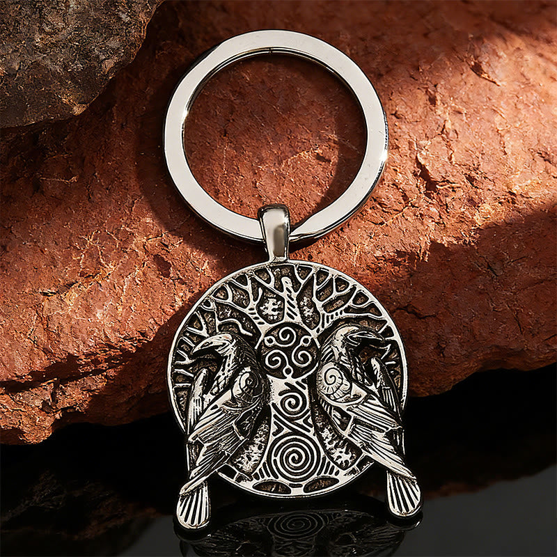 WorldNorse Schlüsselanhänger mit geprägtem Medaillon der nordischen Raven - image 3
