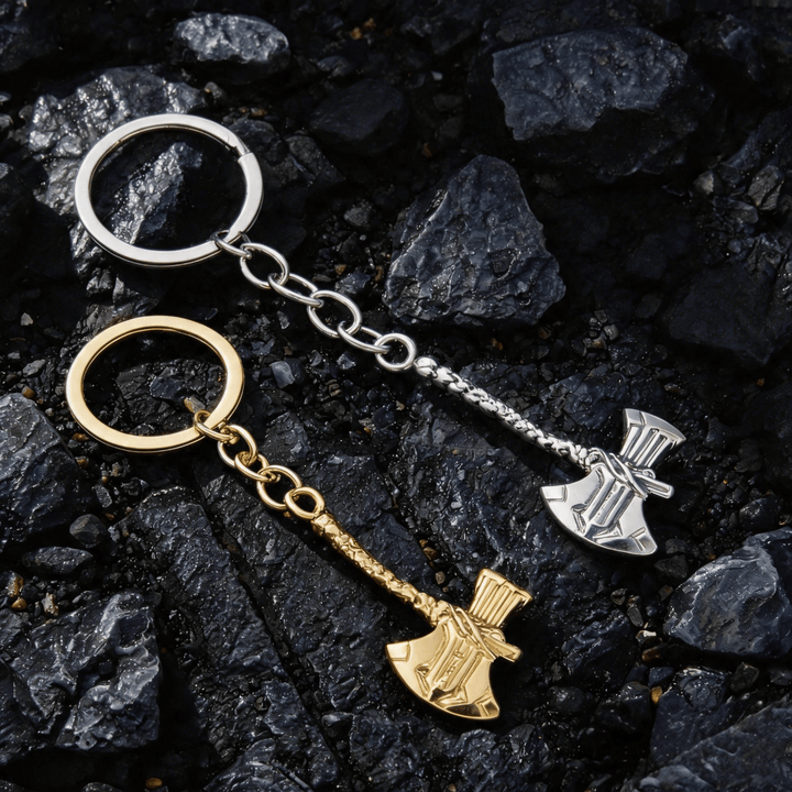 WorldNorse Schlüsselanhänger mit Wikingeraxt und Wikinger Axt Griff - image 0