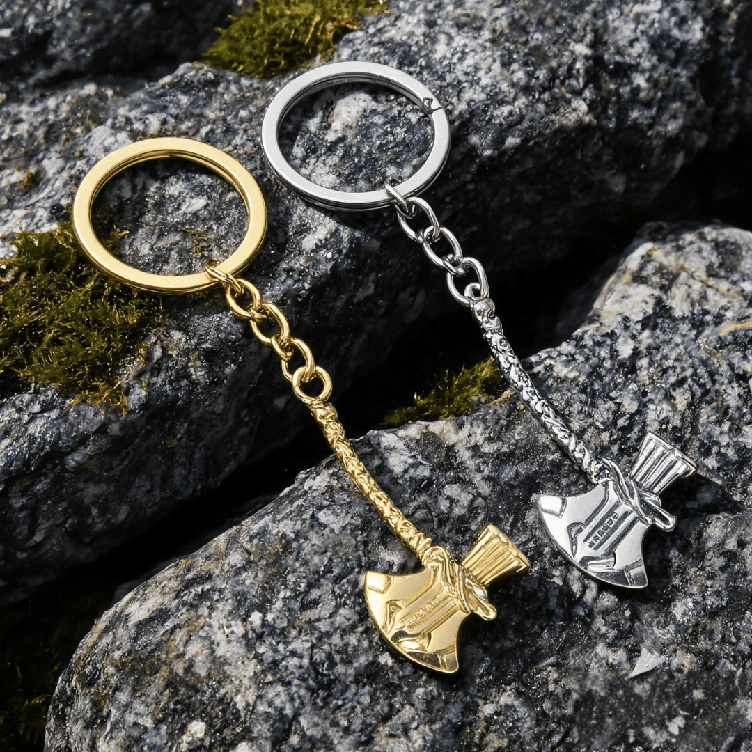 WorldNorse Schlüsselanhänger mit Wikingeraxt und Wikinger Axt Griff - image 4