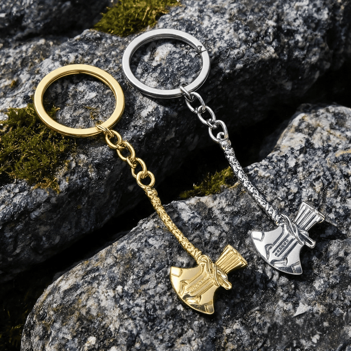 WorldNorse Schlüsselanhänger mit Wikingeraxt und Wikinger Axt Griff - image 4