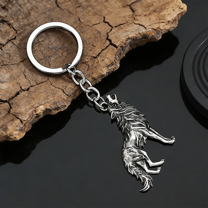 Schlüsselanhänger mit nordischem Symbol der Stärke: Fenrir Wolf - image 2