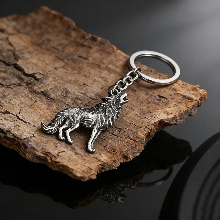 Schlüsselanhänger mit nordischem Symbol der Stärke: Fenrir Wolf - image 1