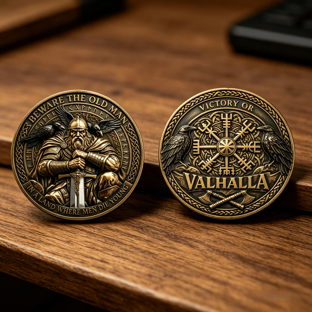 WorldNorse Odin Raven Vegvisir Gedenkmünze - image 1