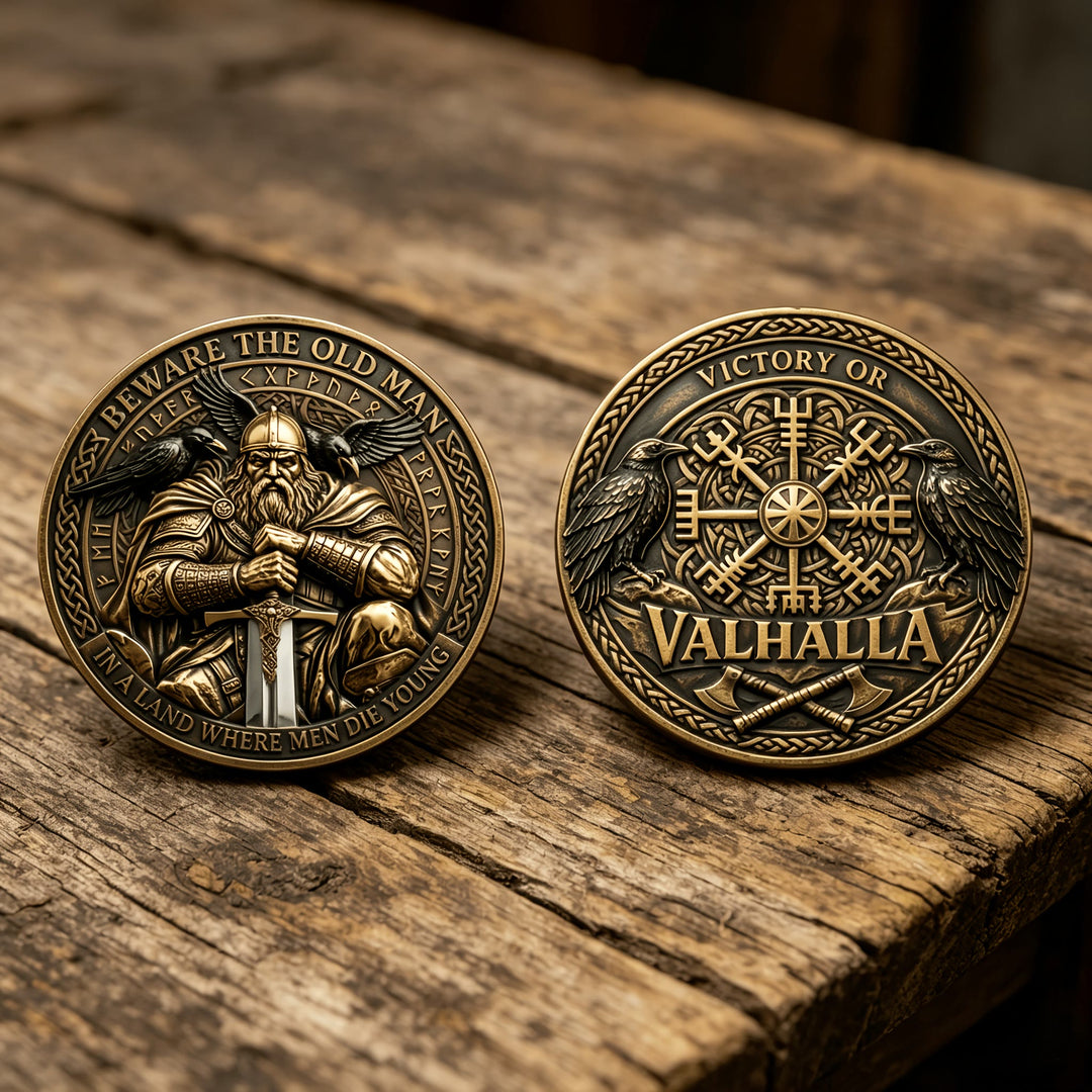 WorldNorse Odin Raven Vegvisir Gedenkmünze - image 3