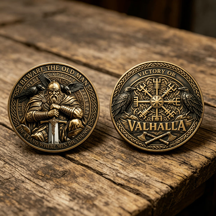 WorldNorse Odin Raven Vegvisir Gedenkmünze - image 3