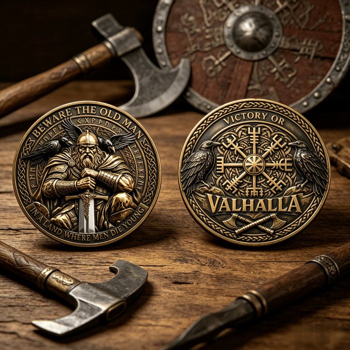WorldNorse Odin Raven Vegvisir Gedenkmünze - Odin - image 0