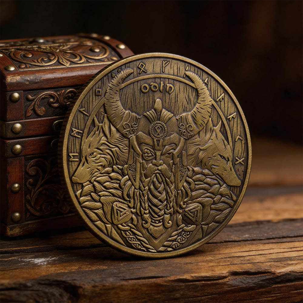 WorldNorse Odin Wolf Valknut Gedenkmünze - image 1