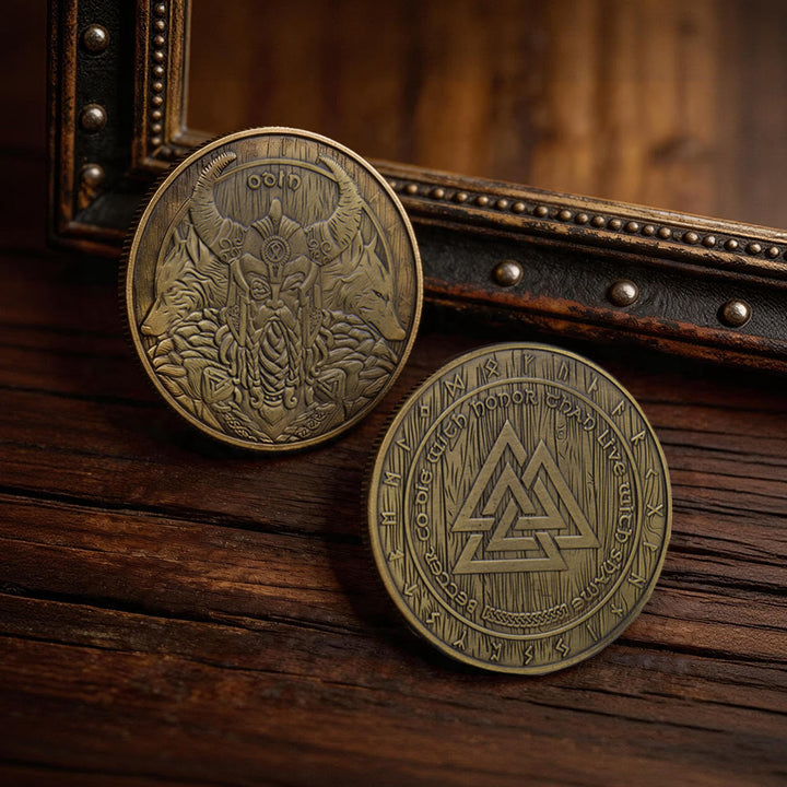 WorldNorse Odin Wolf Valknut Gedenkmünze - Odin - image 0