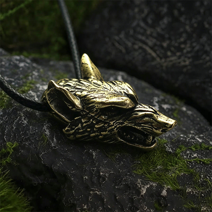 WorldNorse Antike Halskette mit Wolf und Struktur - image 5