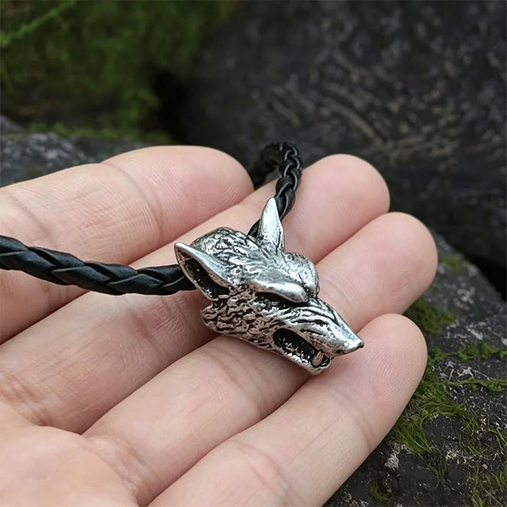 WorldNorse Antike Halskette mit Wolf und Struktur - image 3