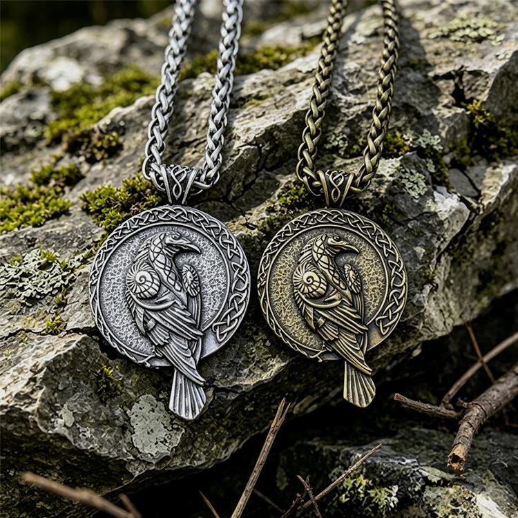 WorldNorse Doppelseitige antike Odin Raven Keltischer Knoten - image 0