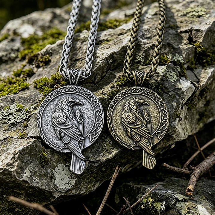 WorldNorse Doppelseitige antike Odin Raven Keltischer Knoten - image 0