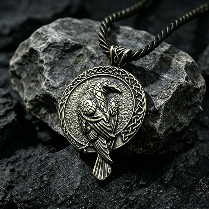 WorldNorse Doppelseitige antike Odin Raven Keltischer Knoten - Bronze - Baumwollseil - image 9