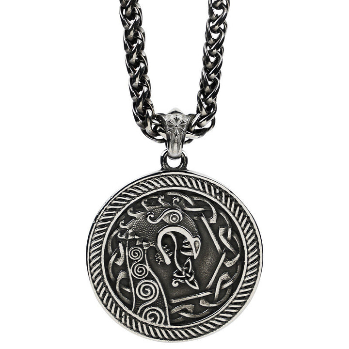WorldNorse Spiral Knot Nordischer Drache Round Necklace - Weizenkette - NEIN DANKE - image 1
