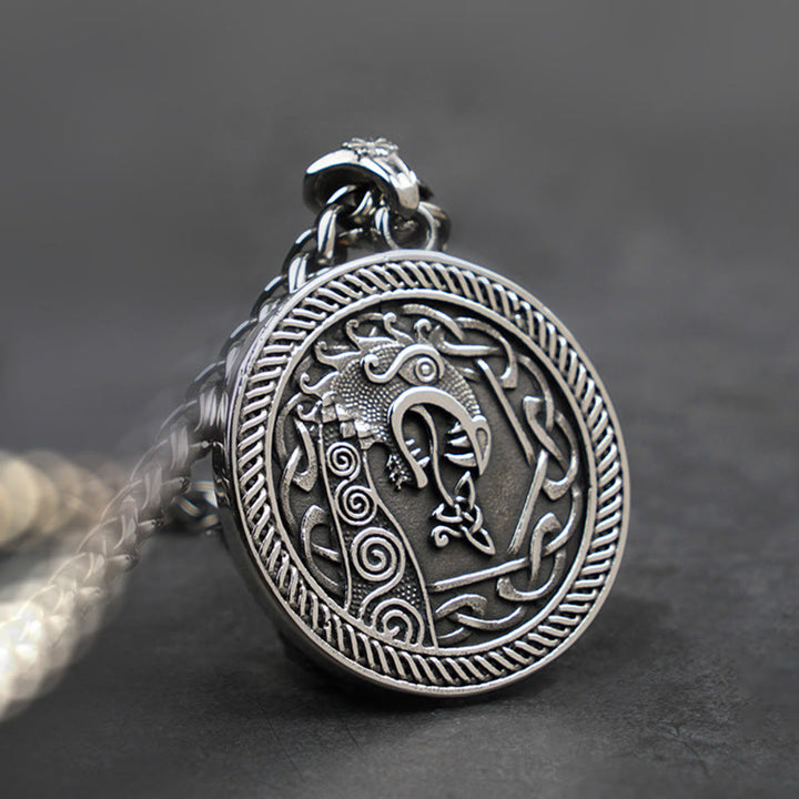 WorldNorse Spiral Knot Nordischer Drache Round Necklace - Ohne Kette - NEIN DANKE - image 0