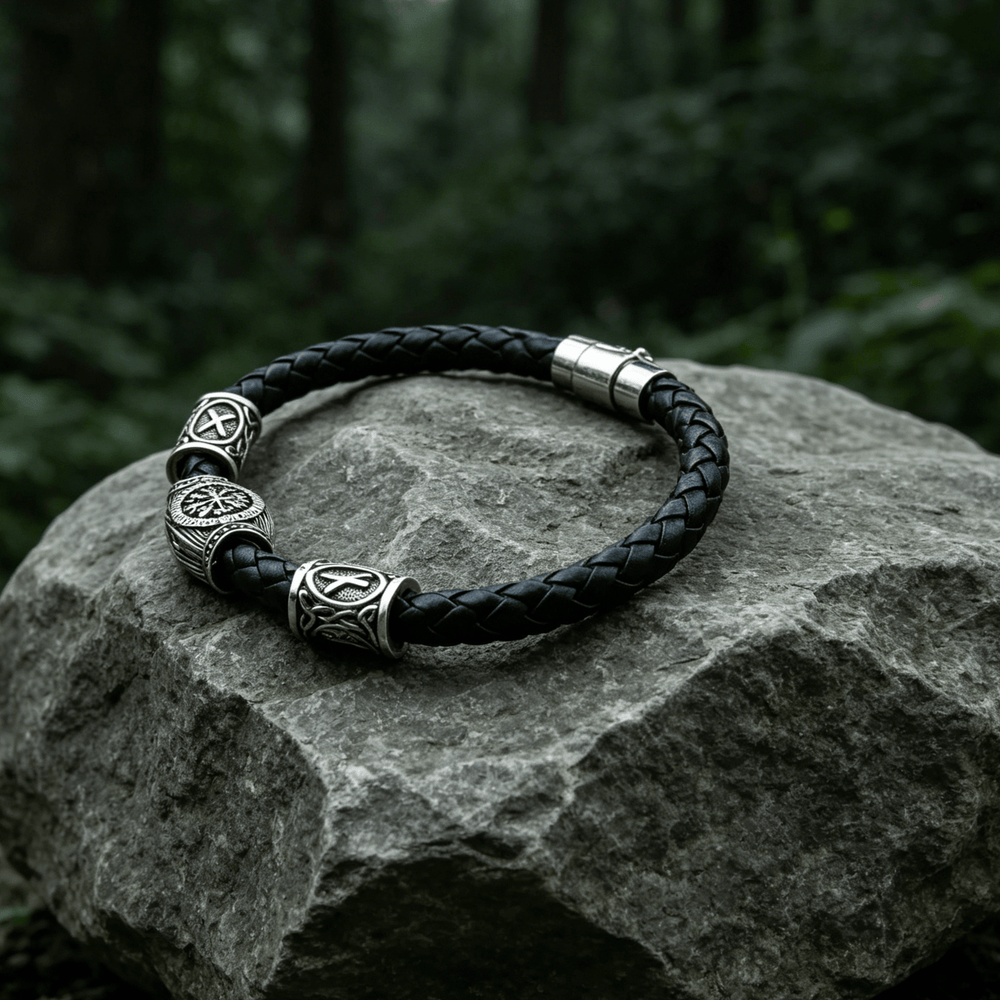 WorldNorse Viking Vegvisir Compass Rune Carve Bracelet - image 1