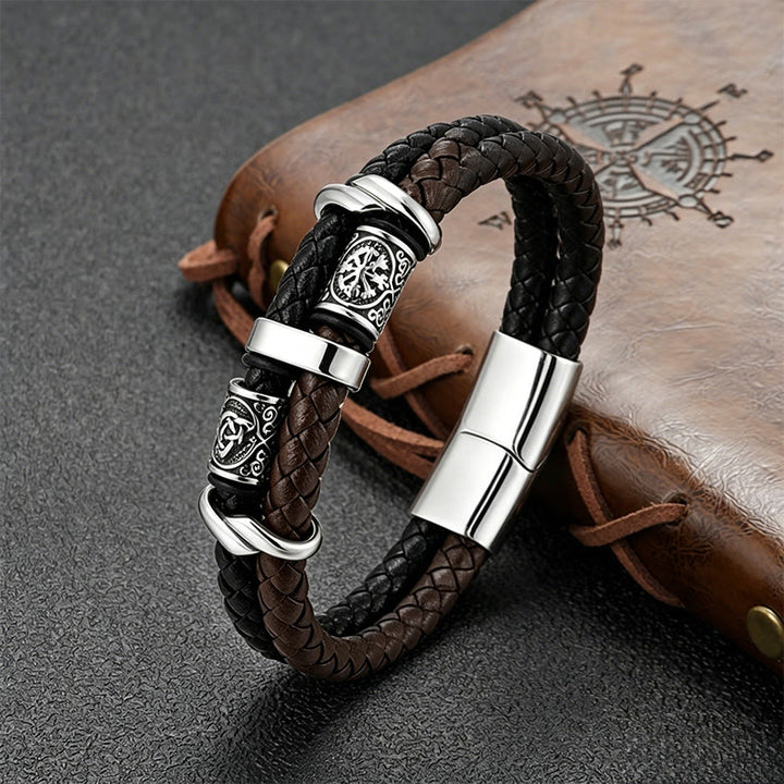 WorldNorse Keltischer Knoten Viking Compass Armband - Braun - 23 cm - image 7
