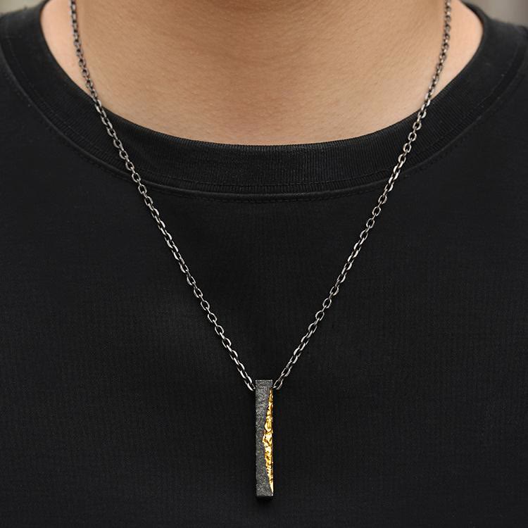WorldNorse Handgefertigte Halskette aus 999er Silber mit Crack-Gold-Effekt - image 7