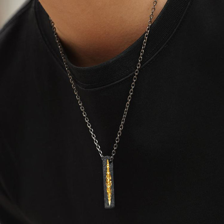 WorldNorse Handgefertigte Halskette aus 999er Silber mit Crack-Gold-Effekt - image 3
