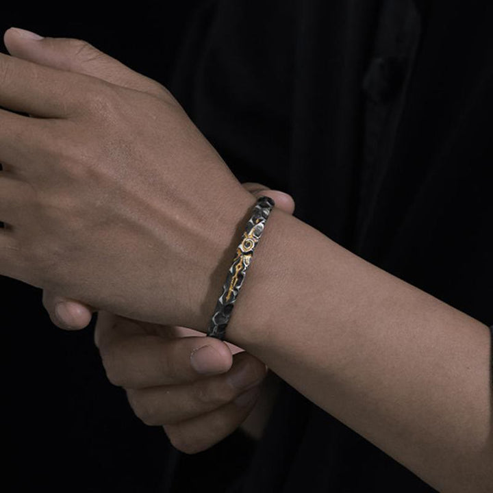WorldNorse Handgefertigtes Armband aus 925er Silber mit Wunschstein und Struktur - image 8