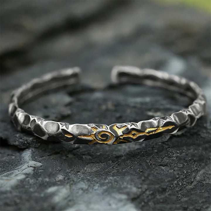 WorldNorse Handgefertigtes Armband aus 925er Silber mit Wunschstein und Struktur - image 4