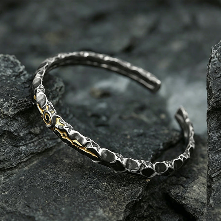 WorldNorse Handgefertigtes Armband aus 925er Silber mit Wunschstein und Struktur - image 6