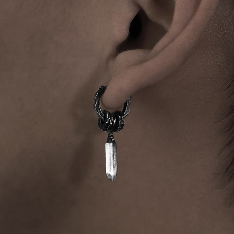 Handgefertigte Ohrringe aus 999er Silber mit Damokles-Schwert-Motiv von WorldNorse - image 6