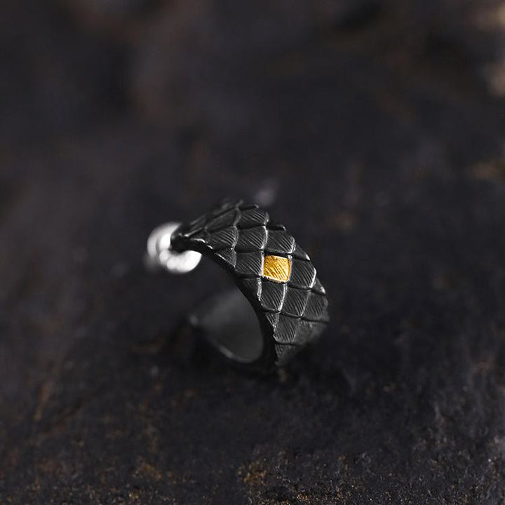 WorldNorse Handgefertigte Ohrringe aus 999er Silber mit Drachenschuppenmuster - image 3