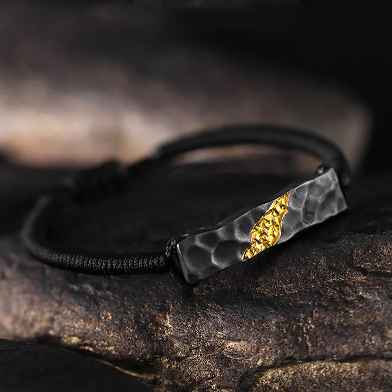 WorldNorse Handgefertigtes Armband aus 999er Silber mit Bergmotiv - image 2