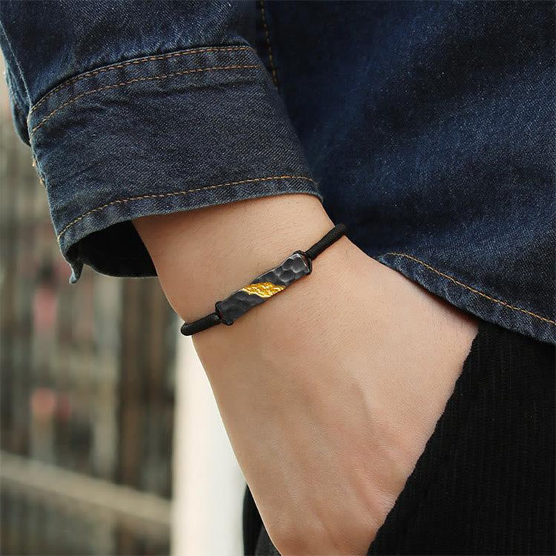 WorldNorse Handgefertigtes Armband aus 999er Silber mit Bergmotiv - image 1