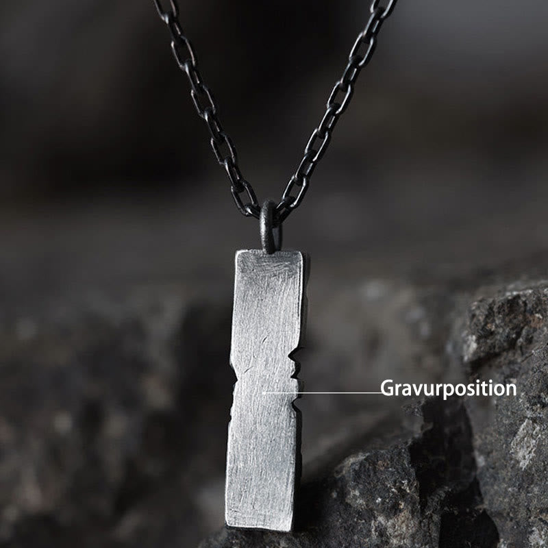 Handgefertigte Halskette aus 999er Silber mit rissiger Bergstruktur von WorldNorse - Stilnummer B - Mit 55 cm langer Kette aus 925er Silber. - JA, BITTE - image 3
