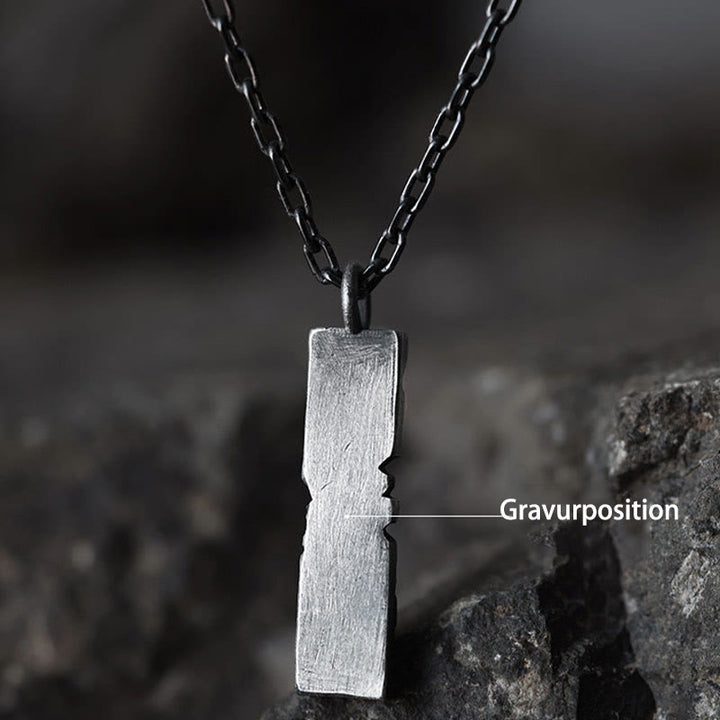 Handgefertigte Halskette aus 999er Silber mit rissiger Bergstruktur von WorldNorse - Stilnummer B - Mit 55 cm langer Kette aus 925er Silber. - JA, BITTE - image 3