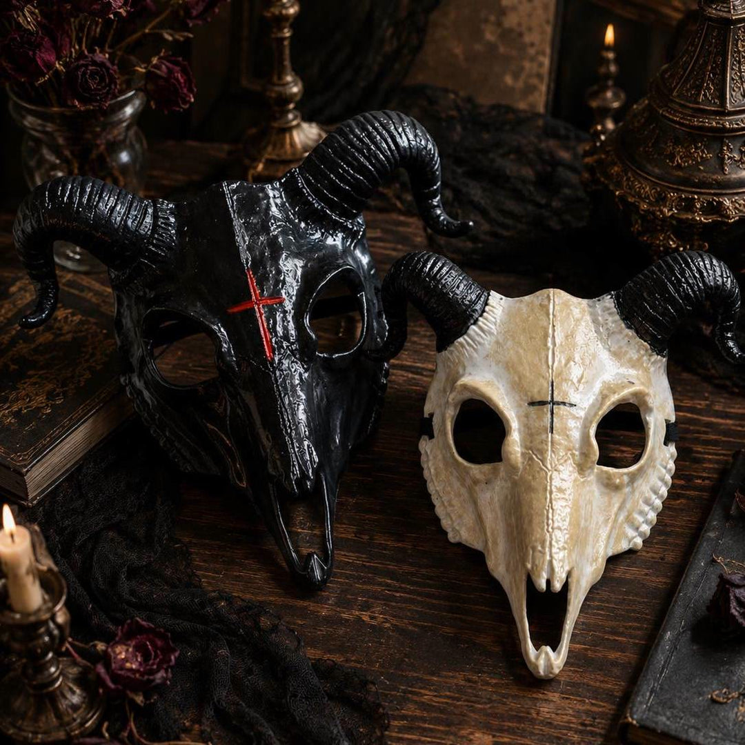 WorldNorse Gothic Ziegenschädelmaske für Cosplay Halloween Dekoration Requisite - image 0
